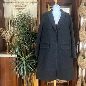 Madewell Teatro Swing Coat Wool Size 12 Gray F7304 | Oversized Charcoal Jacket